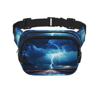 Lightning in a flash - Bolsa cruzada de moda estampada, bolsa de cintura de senderismo, bolsa de hombro cuadrada de doble capa para viajes y fitness