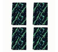 Lightning - Juego de 4 toallas de cocina, modernas, nubes atrevidas, tormenta, ninguno, negro, microfibra, secado rápido, accesorios de cocina, decoración de encimera, 16 x 24 pulgadas