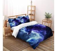Lightning Lobo Edredón De Plumón tótem Animal Suave Chaqueta De Edredón De Microfibra Impresión 3D Juego De 3 Piezas En La Cama King（220x240cm）