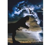 Lightning Roars & Dino Wars: Jurassic Storm Notebook: Epic Dinosaurs in a Thunderstorm Sky - A Roaring Cool Composition Notebook for Kids & Teens