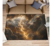 Lightning Sky Rug - Alfombra de pasillo de 80 x 150 pies, diseño de nubes oscuras para cocina, lavable, antideslizante y suave, para decoración del hogar