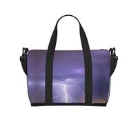 Lightning Storm - Bolsa de viaje con estampado de tormenta, bolsa de gimnasio de gran capacidad, bolsa de hombro ligera para fin de semana, unisex