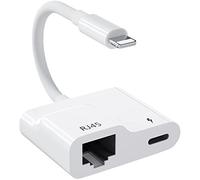 Lightning To Ethernet Adapter 2 In 1 Lightning To Rj45 Lan Network Adapter with Charging Port for Iphone Ipad Network Converter