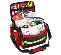 Lightning X Bolsa EMT de primeros auxilios de tamaño mediano | LXMB25 | Kit de primeros auxilios totalmente abastecido con más de 200 suministros BLS - ROJO