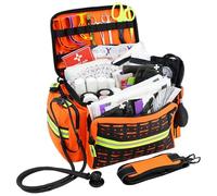 Lightning X Bolsa EMT de primeros auxilios de tamaño mediano | LXMB25 | Totalmente abastecida con más de 240 suministros de primeros auxilios, EMS y trauma, color naranja