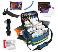 Lightning X LXMB25 - Bolsa de primeros auxilios de tamaño mediano | LXMB25 | Totalmente equipada con más de 248 suministros de primeros auxilios + paquete de trauma con torniquete C.A.T. y QuikClot,