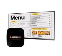 Lightningads - Reproductor de señalización digital para restaurantes, pantalla 4K, fácil configuración, plan gratuito incluido, planificador de menús, diseñador de lienzos, potenciador de PowerPoint y