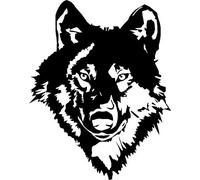 LightningSigns Calcomanías para ventana de coche de cabeza de lobo