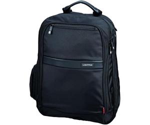 LIGHTPAK Ececutive Line ECHO 1 46103 - Mochila para portátil (nailon, bolsillo trasero de 42 x 38 x 29 cm, incluye tijeras, cúter, perforador, grapadora con grapas, en bolsa transparente), color negro