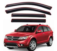 Lightronic Extra Durable Clip-on in-Channel Auto Vent Window Visor, Fits 2009-2020 Dodge Journey, UV Protection Rain Guard, Original Window Deflector, No-Drill Easy Install, Dark Smoke, 4-Pcs