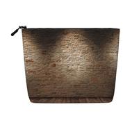 Lights Hit The Brick - Bolsa de maquillaje portátil con impresión de pared para mujer, bolsa organizadora de artículos de tocador de viaje de gran capacidad