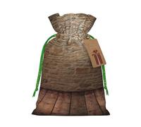 Lights Hit The Brick - Bolsa de Navidad festiva con cordón para regalo, bolsa reutilizable para regalos de vacaciones de Navidad