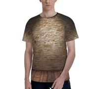 Lights hit The Brick Wall Print Camiseta de cuello redondo a la moda, cómoda, versátil, salidas informales, varias escenas, Negro, S