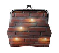 Lights hit The Brick Wall Print Exquisito versátil Kiss Lock Monedero lindo pequeño con cremallera para monedas tarjetas