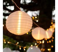 Lights4fun 10 Farolillos LED en Blanco Cálidos, funcionamiento por corriente, para Interior y Exterior