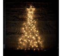 Lights4fun Árbol de Navidad a Forma de Estrella Fugaz de 1,5 m con 160 LED Bicolor con Temporizador y Mando a Distancia Decoración Navideña da Pared para Interior y Exterior