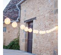 Lights4fun Cadena de Luces Conectables con 20 LED Farolillos Blancos Impermeables de 4 m Adorno para Jardin Balcón Exteriores