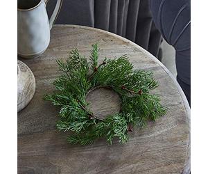 Lights4fun Corona Decorativa de Navidad de 25 cm de Diámetro con Bayas Rojas para Interiores