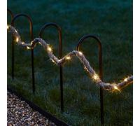 Lights4fun Cuerda Luminosa Decorativa de 60 LED Blancos Cálidos a Pilas para Interiores y Exteriores
