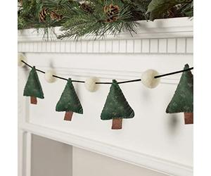 Lights4fun Decoración de Navidad Guirnalda Artificial Árbol Navideño en Fieltro de 1,3m para Adorno Interiores