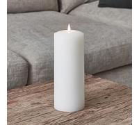Lights4fun Grande Vela TruGlow® en Cera Blanca de 25cm con LED Blanco Cálido a Pilas para Interiores