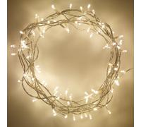 Lights4fun Guirnalda de 200 LEDs de luz blanca cálida