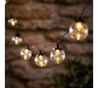 Lights4fun Guirnalda de Luces con 30 LED Blanco Cálido Bombillas Impermeable para Interiores y Exteriores con Control Remoto