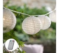 Lights4fun Guirnalda de Luces Conectable con 10 LED Farolillos Blanco para Interiores y Exteriores