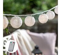 Lights4fun Guirnalda de Luces Conectable con 20 LED Farolillos Blanco para Interiores y Exteriores