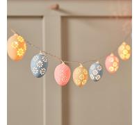 Lights4fun Guirnalda Decorativa Luminosa de 10 Huevos de Pascua con LED Blancos Cálidos a Pilas para Interiores y Exteriores