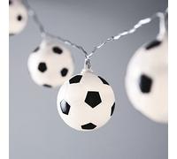 Lights4fun Guirnalda Luminosa a Pilas con 10 LED Blanco y Balones de Fútbol