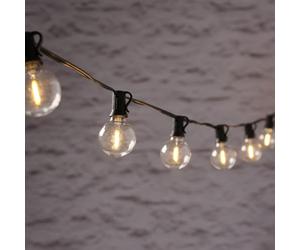 Lights4fun Guirnalda Luminosa Solar con 20 Bombillas LED Blanca Cálida con Mini Estacas para Decoración de Jardín Exterior