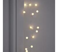 Lights4fun Guirnalda Luminoso con 80 LED Blanco Cálido Luces de Esferas a Pilas con Temporizador Decoración para Interiores