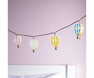 Lights4fun Guirnalda para Niños de 12 LED Blanco Cálido a Pilas con Globos Aerostático