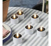 Lights4fun Juego de 6 Velas Solares LED Lllama Parpadeante Resistente al Agua Velas de Té Impermeables para Exteriores