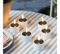 Lights4fun Juego de 6 Velas Solares TruGlow® LED Lllama Parpadeante Resistente al Agua Velas de Té Impermeables para Exteriores