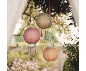 Lights4fun Set de 3 farolillos solares Lucena con bordes | Lámparas solares para exteriores | Decoración resistente al clima para jardín, balcón, iluminación de verano colgante | Linternas | 35 cm |
