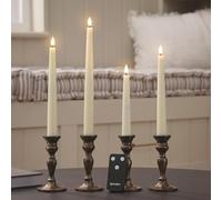 Lights4fun TruGlow - 4 velas LED cónicas de altura mixta con control remoto