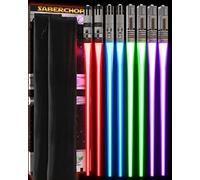 LIGHTSABER,Juego de palillos de luz LED brillante con luz brillante para sable de Star Wars, palillos reutilizables para sushi, sables de luz genial, morado, 4 pares de caja JEDI