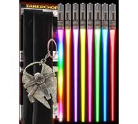 Lightsable Palillos iluminados Star Wars LED reutilizables 8 modos de color - 4 pares de llavero Millennium Falcon
