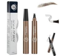 Lightsbetter Waterproof Eyebrow Pen, Lightbetter Eyebrow, Lightsbetter Microblading Eyebrow Pencil, 4 Tipped Precise Brow Pen, 3D Waterproof Microblading Eyebrow Pen (Dark Brown)