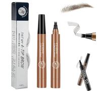 Lightsbetter Waterproof Eyebrow Pen, Lightbetter Eyebrow, Lightsbetter Microblading Eyebrow Pencil, 4 Tipped Precise Brow Pen, 3D Waterproof Microblading Eyebrow Pen (Light Brown)