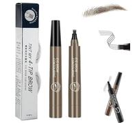 Lightsbetter Waterproof Eyebrow Pen, Lightbetter Eyebrow, Lightsbetter Microblading Eyebrow Pencil, 4 Tipped Precise Brow Pen, 3D Waterproof Microblading Eyebrow Pen (Gray Brown)