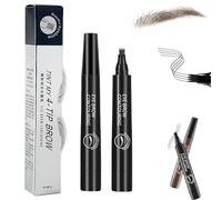 Lightsbetter Waterproof Eyebrow Pen, Lightbetter Eyebrow, Lightsbetter Microblading Eyebrow Pencil, 4 Tipped Precise Brow Pen, 3D Waterproof Microblading Eyebrow Pen (Black)