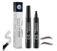 Lightsbetter Waterproof Eyebrow Pen, Lights Better Waterproof Eyebrow Pen, Tint My 4 Tip Brow Waterproof, Makefullbeauty Eyebrow Pen, Microblading Eyebrow Pen (2PC Natural Black)