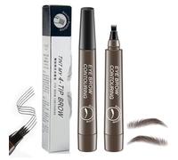 Lightsbetter Waterproof Eyebrow Pen, Tint My 4 Tip Brow Waterproof, Microblading Eyebrow Pen (2PC Gray Brown)