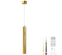 Lightsjoy Lampara Colgante Techo Con Batería, Lampara Techo Recargable 5000mAh, Regulable 3000-6000K, Lampara Colgante Con Sensor Y Temporizador Para Dormitorio, Salón, isla cocina Oro 30cm