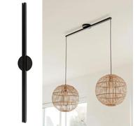 Lightswing® Twin Sistema de Suspensión para 2 Lámparas Colgantes - Negro Mate - 90 cm - Sistema de Lámpara Ajustable - Fácil de Instalar - Soporte Lámpara Techo - Lámpara de Techo