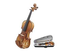 Lightweight 4/4 Violin Set Full Size Fiddle Flower Carving High-Grade Handmade Solid Spruce Wood Violin Hard Fiddle Case with Accessories for Dad and Mum on Thanksgiving