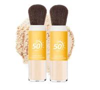Lightweight Breathable Setting Powder, Translucent Sunscreen Infused Powder, Portable Translucent Face Powder With Soft Brushes, Oil-Control & Sunscreen Matte Face Powder Loose (2PCS)